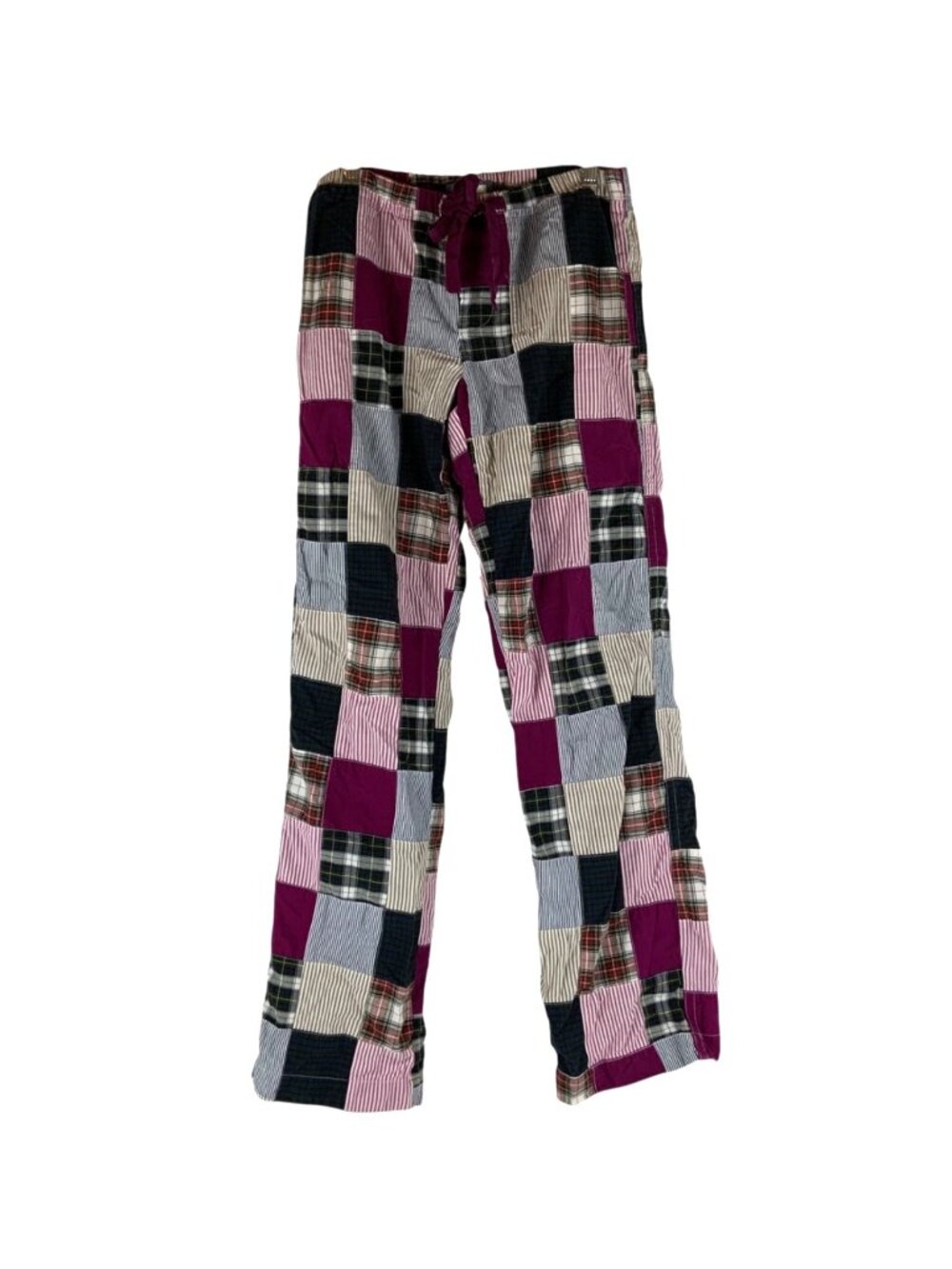 Aerie Womens Patchwork Pajama Pants Red Blue Lightweight Cotton XS Elastic Waist